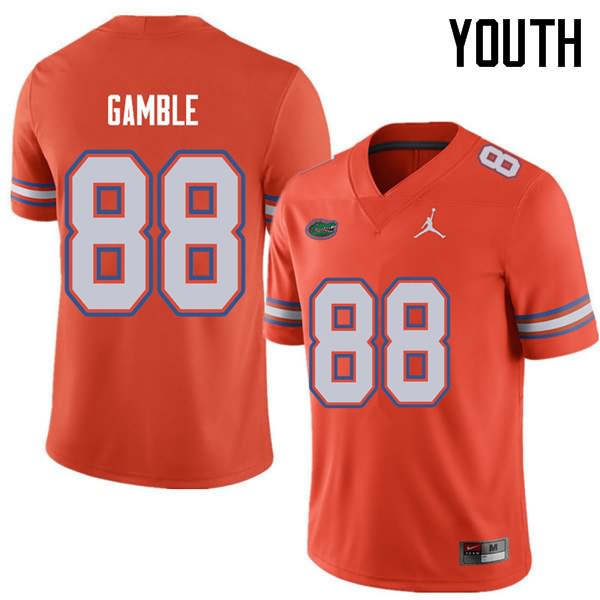 NCAA Florida Gators Kemore Gamble Youth #88 Jordan Brand Orange Stitched Authentic College Football Jersey ZQT4764PF